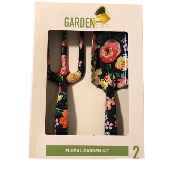 Garden Party  Floral Garden Kit 2 Pc Fork & Trowel Kit Floral Design Tools - Picture 3 of 7